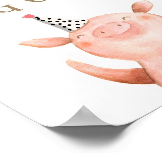 Farm Animals Barnyard Boy Birthday Poster (Hoek)