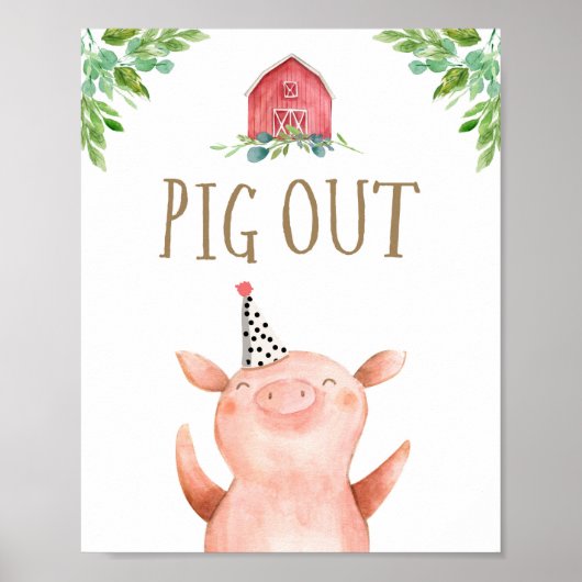 Farm Animals Barnyard Boy Birthday Poster (Voorkant)