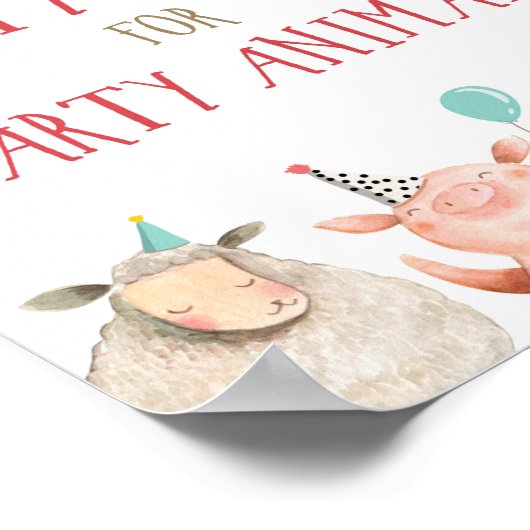 Farm Animals Barnyard Boy Birthday Poster (Hoek)