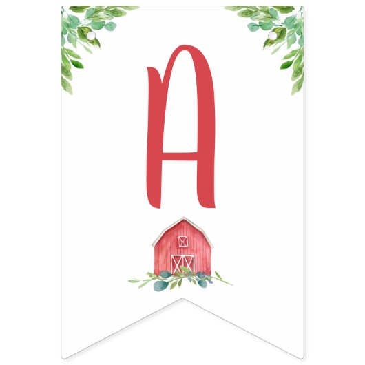 Farm Animals Barnyard Boy Happy Birthday Banner (Derde vlag)