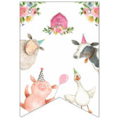 Farm Animals Barnyard Girl Happy Birthday Banner (Eerste vlag)