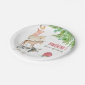 Farm Animals Barnyard Party Greenery Boy Birthday Papieren Bordje (Gekanteld)