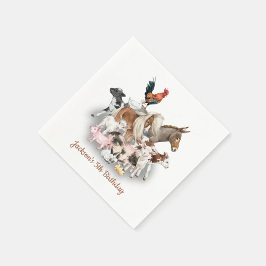 Farm Animals Barnyard Servet (Hoek)