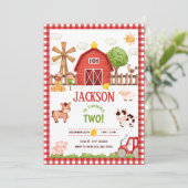 Farm Animals Barnyard Verjaardagsfeest Uitnodiging (Staand voorkant)