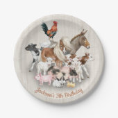 Farm Animals Barnyard verjaardagsfeestje paper bor Papieren Bordje (Voorkant)