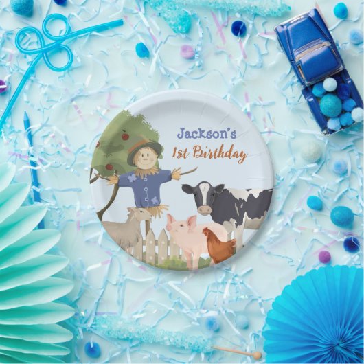 Farm Animals Birthday, Barnyard Party Papieren Bordje (Feest)