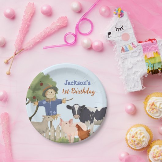 Farm Animals Birthday, Barnyard Party Papieren Bordje (Feest)
