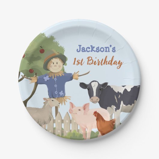 Farm Animals Birthday, Barnyard Party Papieren Bordje (Voorkant)