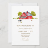 Farm Animals Birthday Celebration Invitation Kaart (Voorkant)