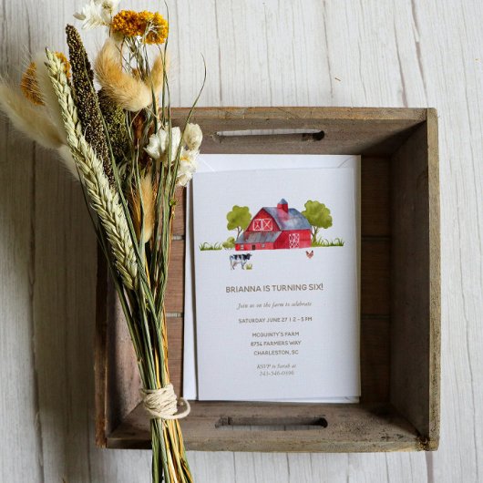 Farm Animals Birthday Celebration Invitation Kaart