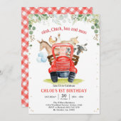 Farm Animals Birthday Invitation Kaart (Voorkant / Achterkant)