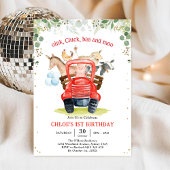 Farm Animals Birthday Invitation Kaart