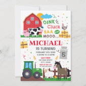 Farm animals Birthday kid Invitation Kaart (Voorkant)