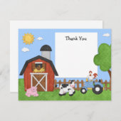 Farm Animals Birthday Party Hartelijk dank Bedankkaart (Voorkant / Achterkant)