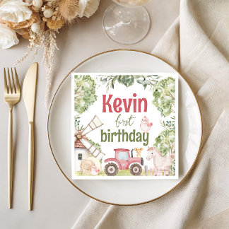 Farm Animals Birthday Party Napkins Servet