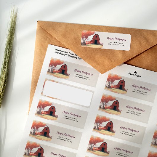 Farm Animals Birthday Party Return Address Etiket