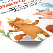 Farm Animals Birthday Party Time Capsule Sign Poster (Hoek)