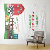 Farm animals birthday photobooth backdrop banner wandkleed (In Situ (horizontaal))