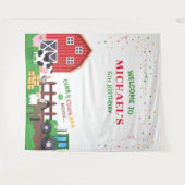Farm animals birthday photobooth backdrop banner wandkleed (Voorkant (horizontaal))