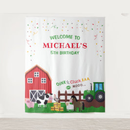 Farm animals birthday photobooth backdrop banner wandkleed