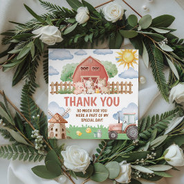 Farm Animals Birthday Thank You Card Bedankjes Labels