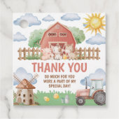 Farm Animals Birthday Thank You Card Bedankjes Labels (Voorkant)