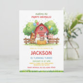 Farm Animals Birthday Theme - Barnyard Party Kids Kaart (Staand voorkant)