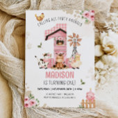 Farm Animals BOERDERIJ EERSTE VERJAARDAG Uitnodigi Kaart