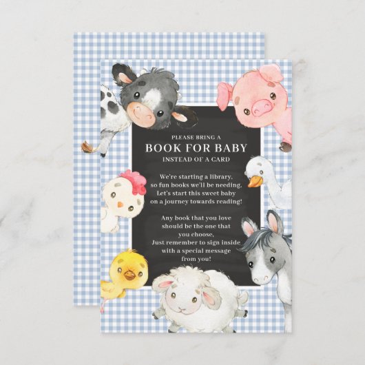 Farm Animals Book for Baby Enclosure Card Informatiekaartje (Voorkant / Achterkant)