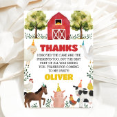Farm Animals Boy Birthday Bedankkaart