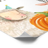 Farm Animals Boy Birthday Party Pumpkin Welkom Poster (Hoek)