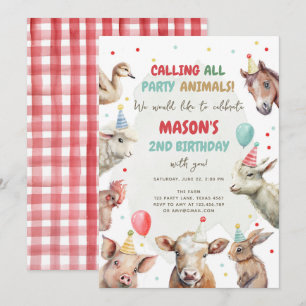 Farm Animals Boy die de partijdieren roept die op  Kaart