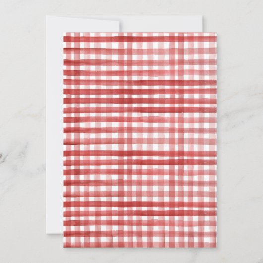 Farm Animals Boy Gingham Barnyard Birthday Invitat Kaart (Achterkant)