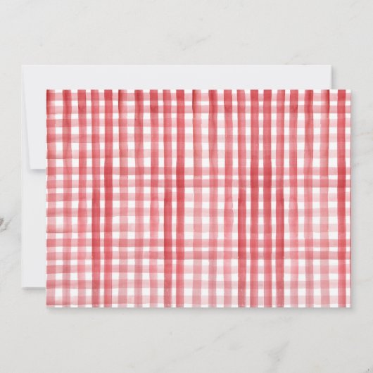 Farm Animals Boy Red Gingham Barnyard Birthday Kaart (Achterkant)
