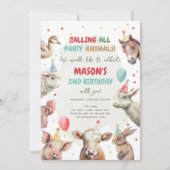 Farm Animals Boy Roeping Party Animals Kaart (Voorkant)