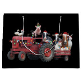 Farm Animals Christmas Truck Country Tractor Xmas Groot Cadeauzakje (Voorkant)