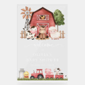 Farm Animals, Cute Animals, Baby Shower Welcome Acryl Bord (Voorkant)