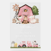 Farm Animals, Cute Animals, Baby Shower Welcome Acryl Bord (Voorkant)