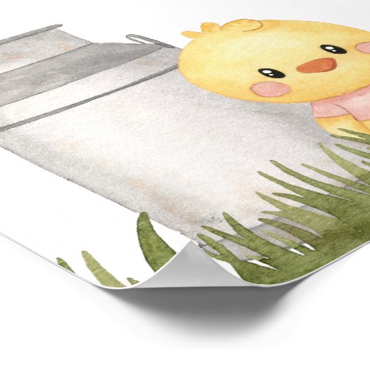 Farm Animals, Cute Animals, Baby Shower Welcome Poster (Hoek)