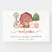 Farm Animals, Cute Animals, Baby Shower Welcome Spandoek (Horizontaal)