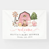 Farm Animals, Cute Animals, Baby Shower Welcome Spandoek (Horizontaal)