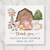 Farm Animals, Cute Animals, Barn, Baby Shower Bedankjes Labels (Voorkant)