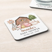 Farm Animals, Cute Animals, Barn, Baby Shower Bier Onderzetter (Linkerzijde)