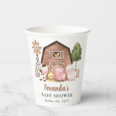 Farm Animals, Cute Animals, Barn, Baby Shower Papieren Bekers (Voorkant)
