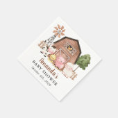 Farm Animals, Cute Animals, Barn, Baby Shower Servet (Hoek)