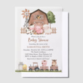 Farm Animals, Cute Animals, Barn, Baby Shower Vellum Uitnodigingen (Offset)