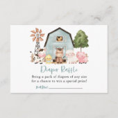 Farm Animals, Cute Animals, Barn, Diaper Raffle Informatiekaartje (Voorkant)