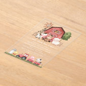 Farm Animals, Cute Animals, Barn, First Birthday Acryl Uitnodigingen (Laagn)