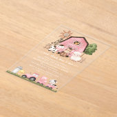 Farm Animals, Cute Animals, Barn, First Birthday Acryl Uitnodigingen (Laagn)