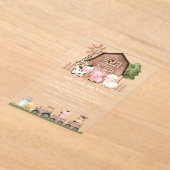Farm Animals, Cute Animals, Barn, First Birthday Acryl Uitnodigingen (Laagn)